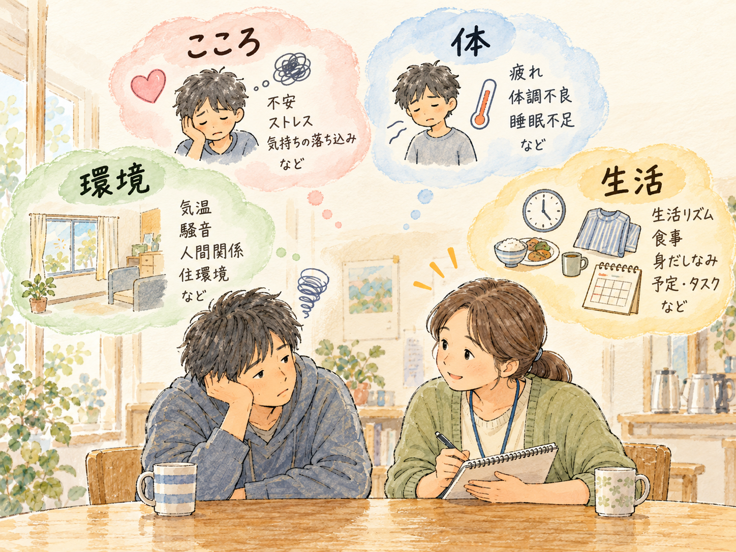 めんどくさいという言葉の背景にある準備の負担や疲れを一緒に考える場面